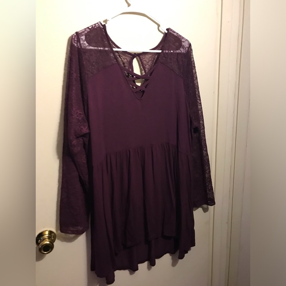 Torrid Super Soft Knit Lace Plus Size Babydoll Top Size 3 - Picture 1 of 3
